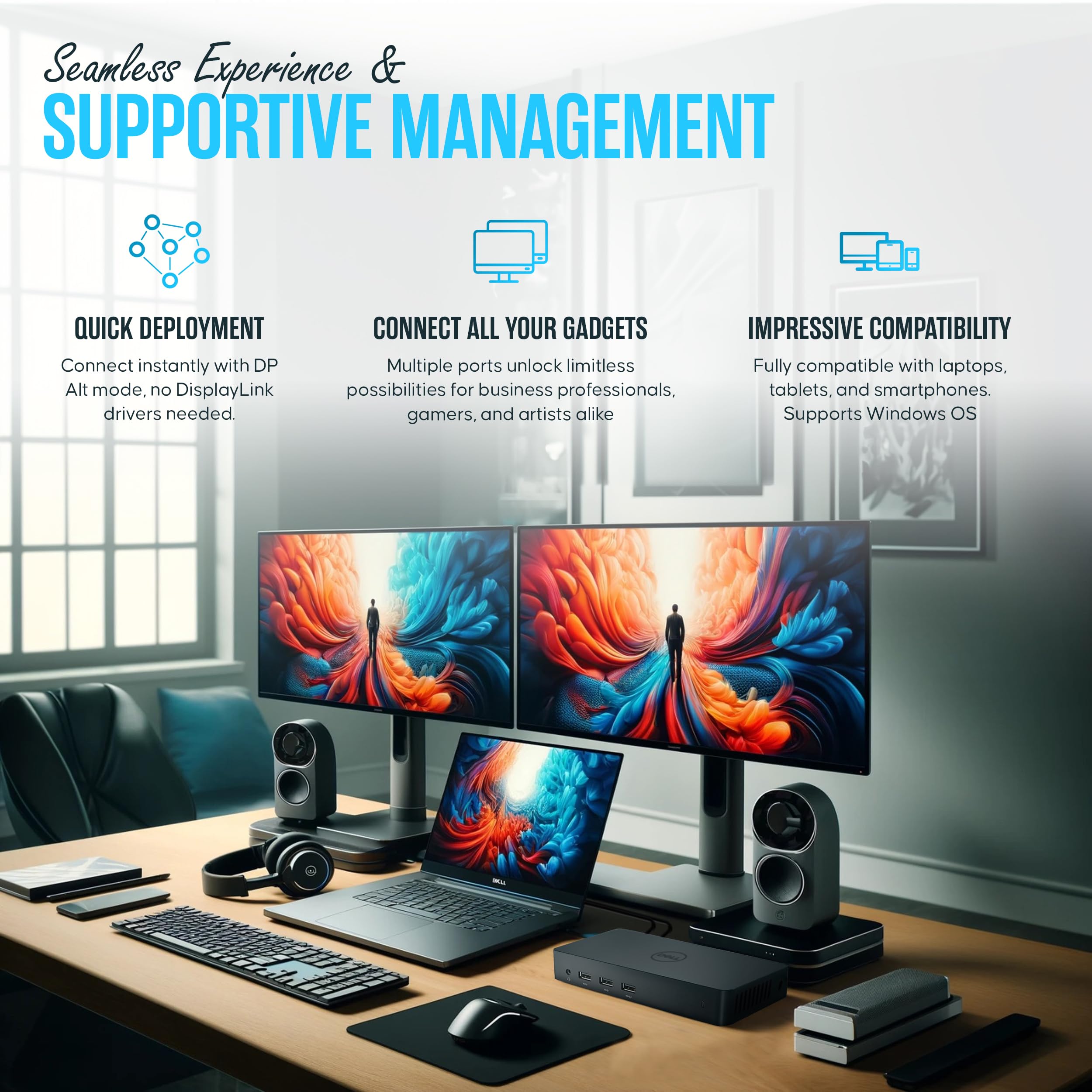 Dell D3100 USB 3.0 Ultra HD Triple Video Dockingstation Ab