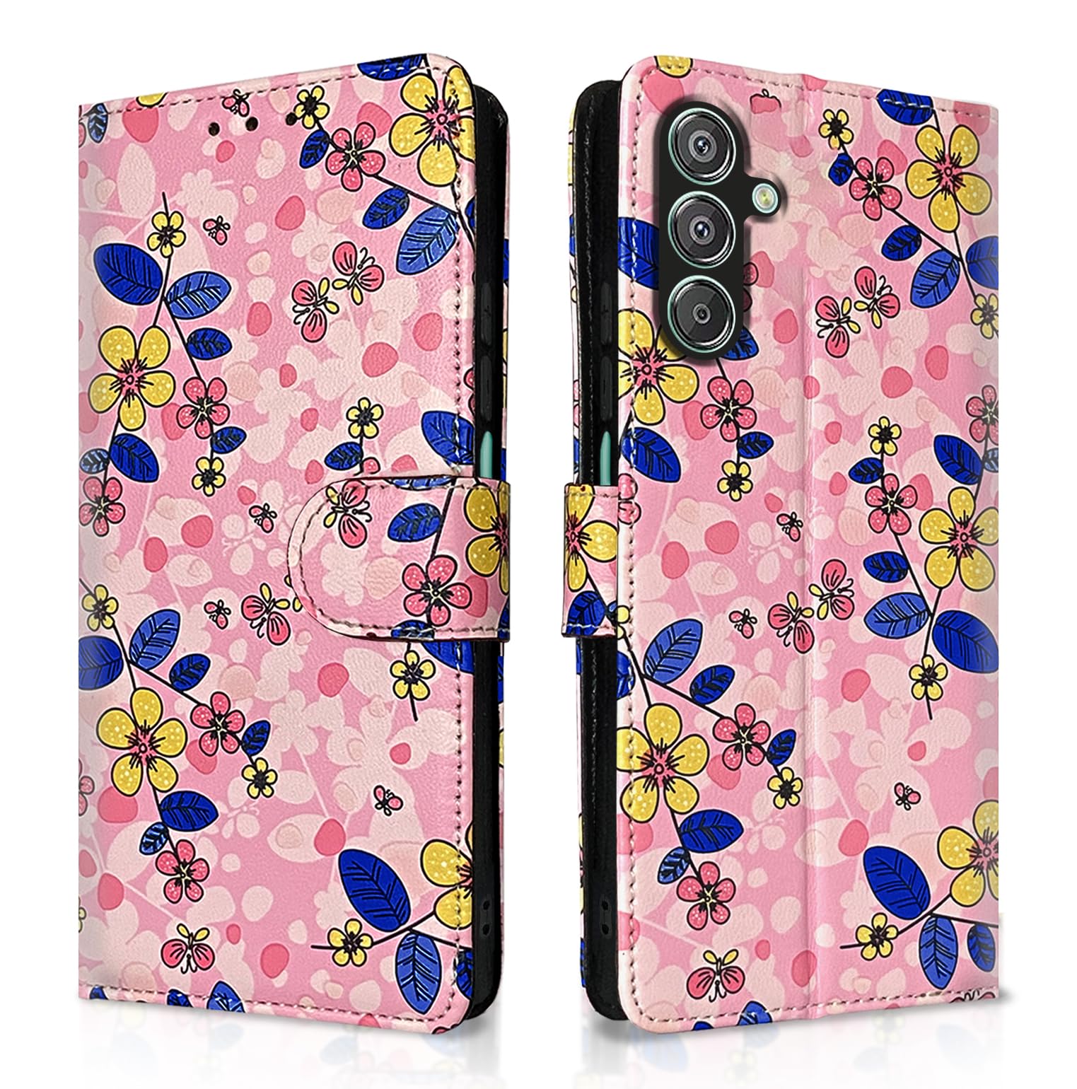 Pikkme Flip Cover for Girls Leather Finish | Inside TPU with Card Pockets | Wallet Stand and Shock Proof | Complete Protection Flip Case for Samsung Galaxy F15 5G / M15 5G / M15 Prime 5G(Pink Flower) (B0CY9B2WXF) Amazon Price History, Amazon Price Tracker