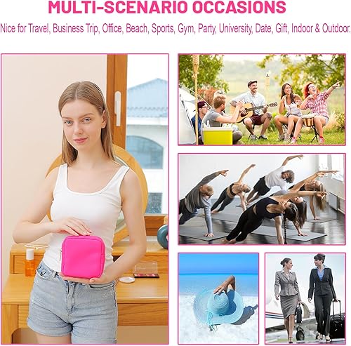 Miniatura 6 de YogoRun Bolsa de maquillaje Bolsa de cosméticos de viaje Bolsa de maquillaje Bolsa de cosméticos para mujereshombres, Rosa caliente