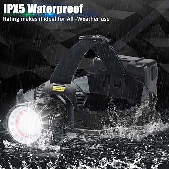 Aikertec 2 Pack Rechargeable Headlamp, 7 Modes High Lumen LED Head Lamp