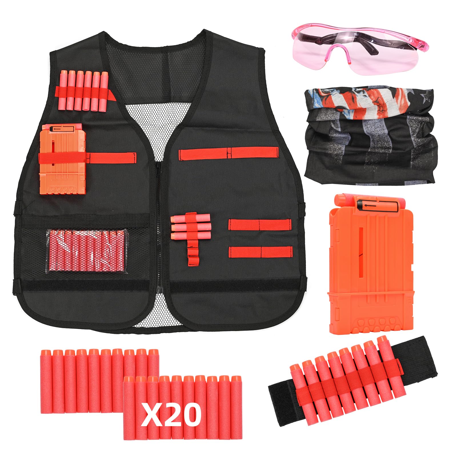 Amazon.com: LUUFAN Zipper Tactical Vest Kit for NERF Guns with