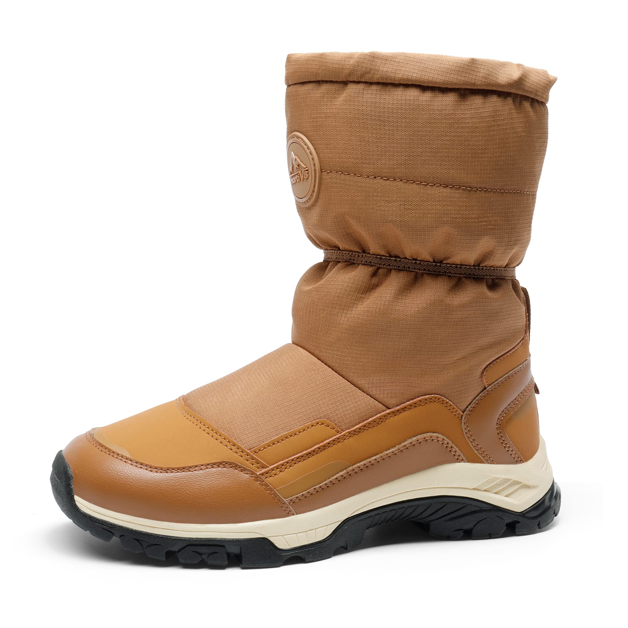 NORTIV 8 Women's Insulated Winter Snow Boots Faux Fur Lined Slip On Boots Size 7.5 US Tan SNSB227W