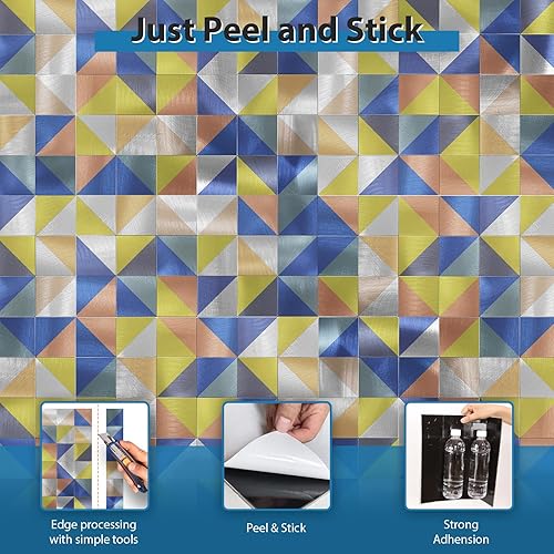 Miniatura 7 de Azulejo protector contra salpicaduras para cocina y baño, azulejos de pared de ducha para despegar y pegar, salpicaduras traseras impermeables,