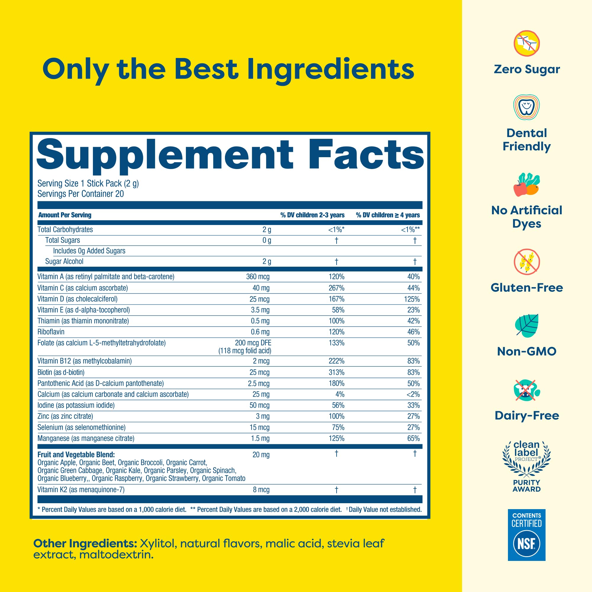 HIYA Kids Daily Multivitamin Powder, 15+ Vitamins & Minerals, 20 Sticks — Amazon image 8