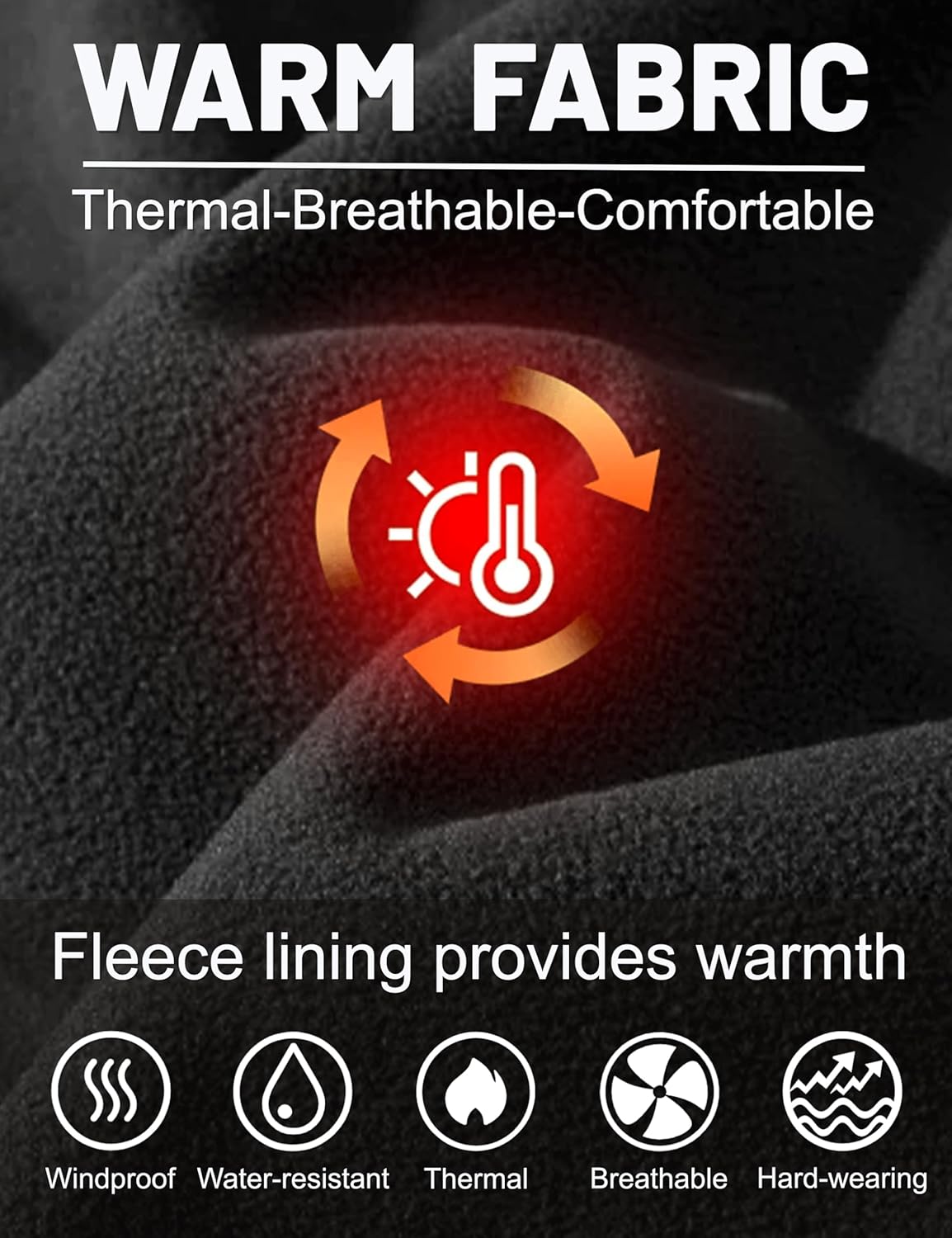 TACVASEN Men's Softshell Jacket with Hood Waterproof Fleece Coat Winter Windbreaker Lightweight Rain Jackets - Image 4