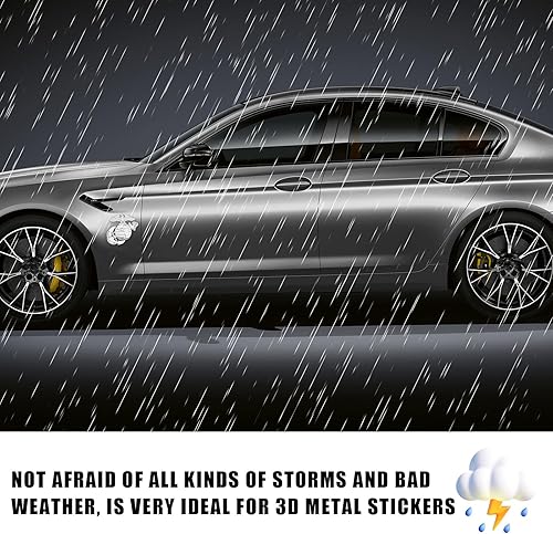 Miniatura 4 de Dickno Emblema de automóvil del Cuerpo de Marines de EE. UU., 3D USMC Militar Halcón Globo Anclaje Autoinsignia, Accesorios universales de