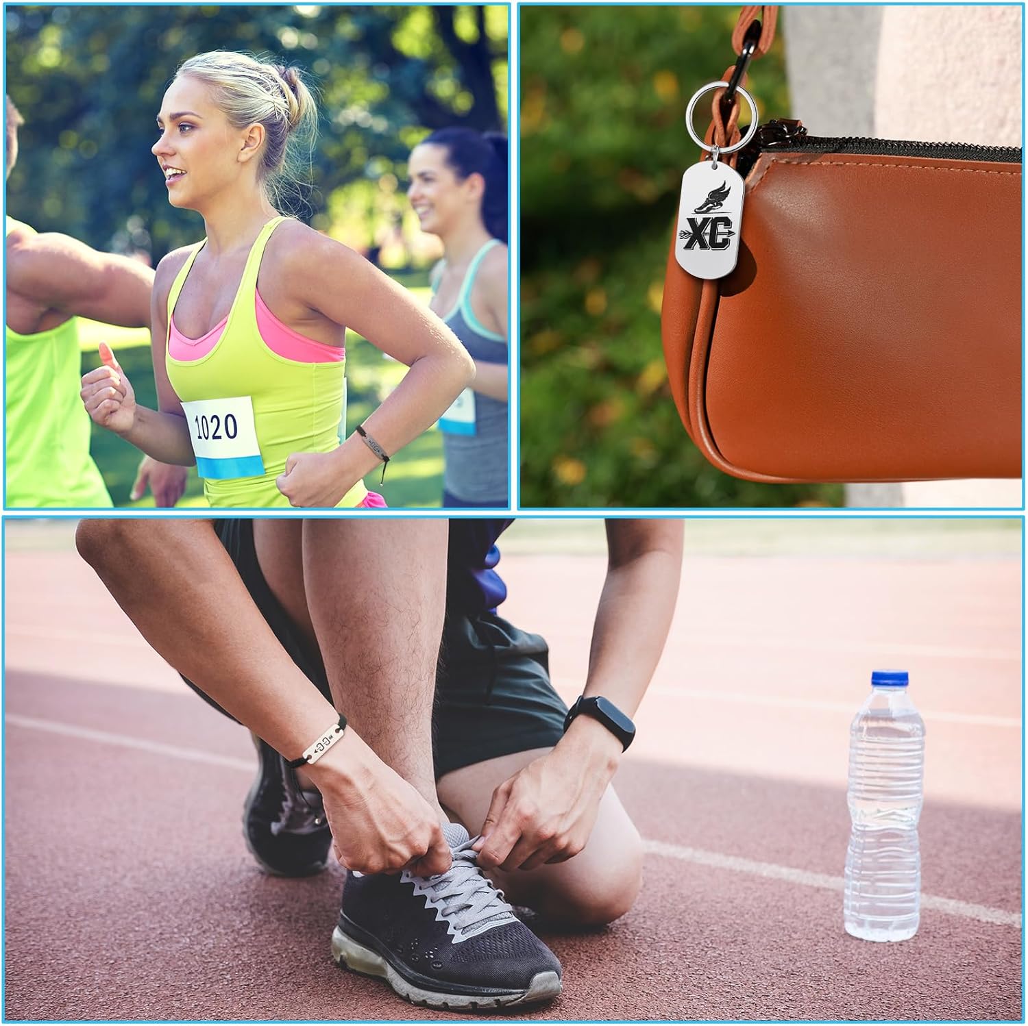 18 Sets Themed Gift for Stainless Steel Keychain Adjustable Bracelets Charm with Cards and Organza Bags for Men Women - Image 5