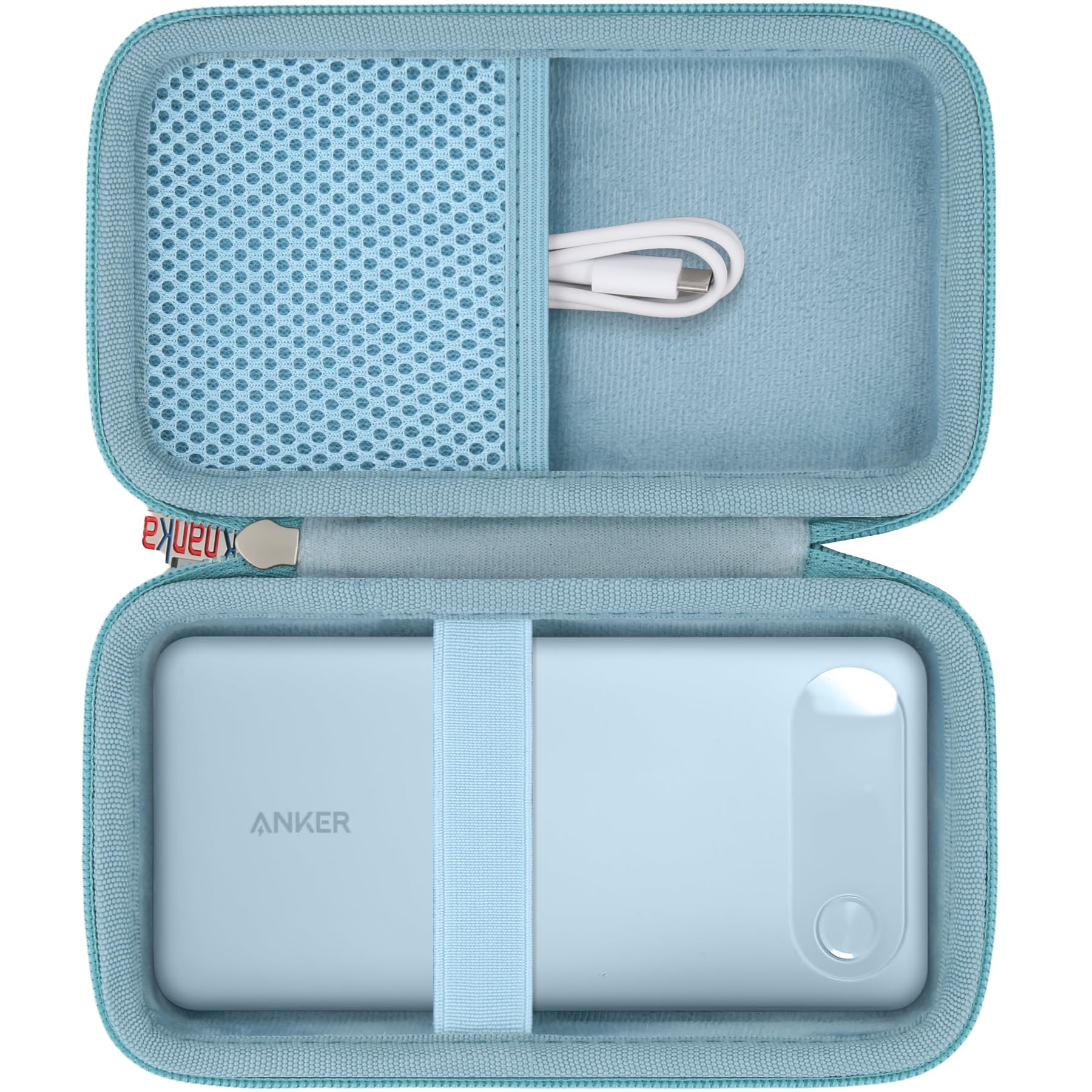 Khanka (Tylko etui) Solidne etui do przenoszenia dla ładowarki przenośnej Anker Power Bank 20 000 mAh z wbudowanym kablem USB-C, torba do przechowywania podczas podróży dla pakietu akumulatorów z