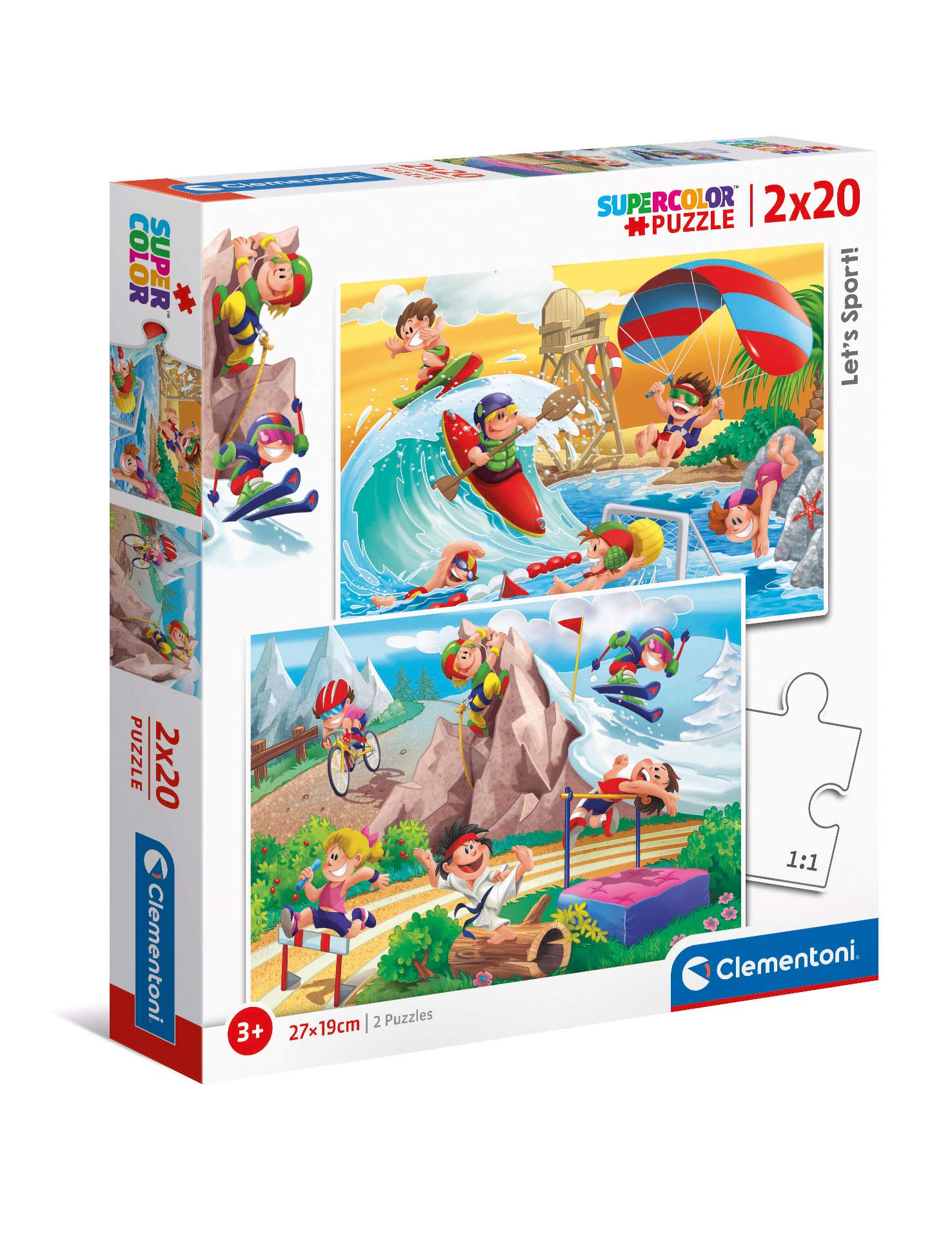 Clementoni 24780, Sports Puzzle for Children - 2X20 Pieces, Ages 3 Years Plus