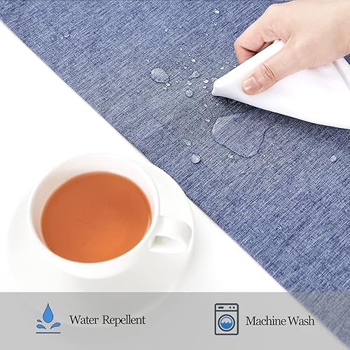 Miniatura 3 de Mebakuk Manteles individuales de tela, lavables a máquina, estilo lino, gruesos, resistentes al calor y fáciles de limpiar, manteles de tela para