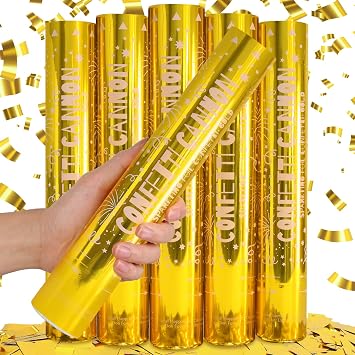 5 Pack Confetti Poppers gold 12 Inch Confetti Blaster for Birthday, Graduation, and New Years Eve Celebrations Best Party Poppers for Unforgettable Parties!