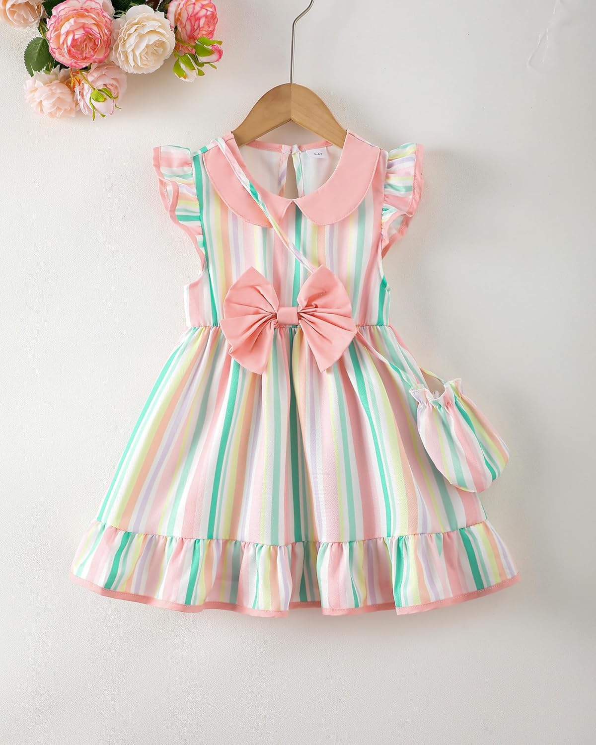 Saeaby Little Toddler Girl Peter Pan Collar Dress Summer Clothes Ruffle Sleeveless Kids Dresses Causal Sundress Girl Outfits - Image 2