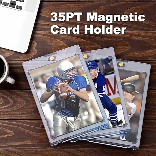Miniatura 6 de Tarjetero magnético de 5 quilates para tarjetas intercambiables, protectores de tarjetas de 35 puntos, de plástico duro, apto para tarjetas