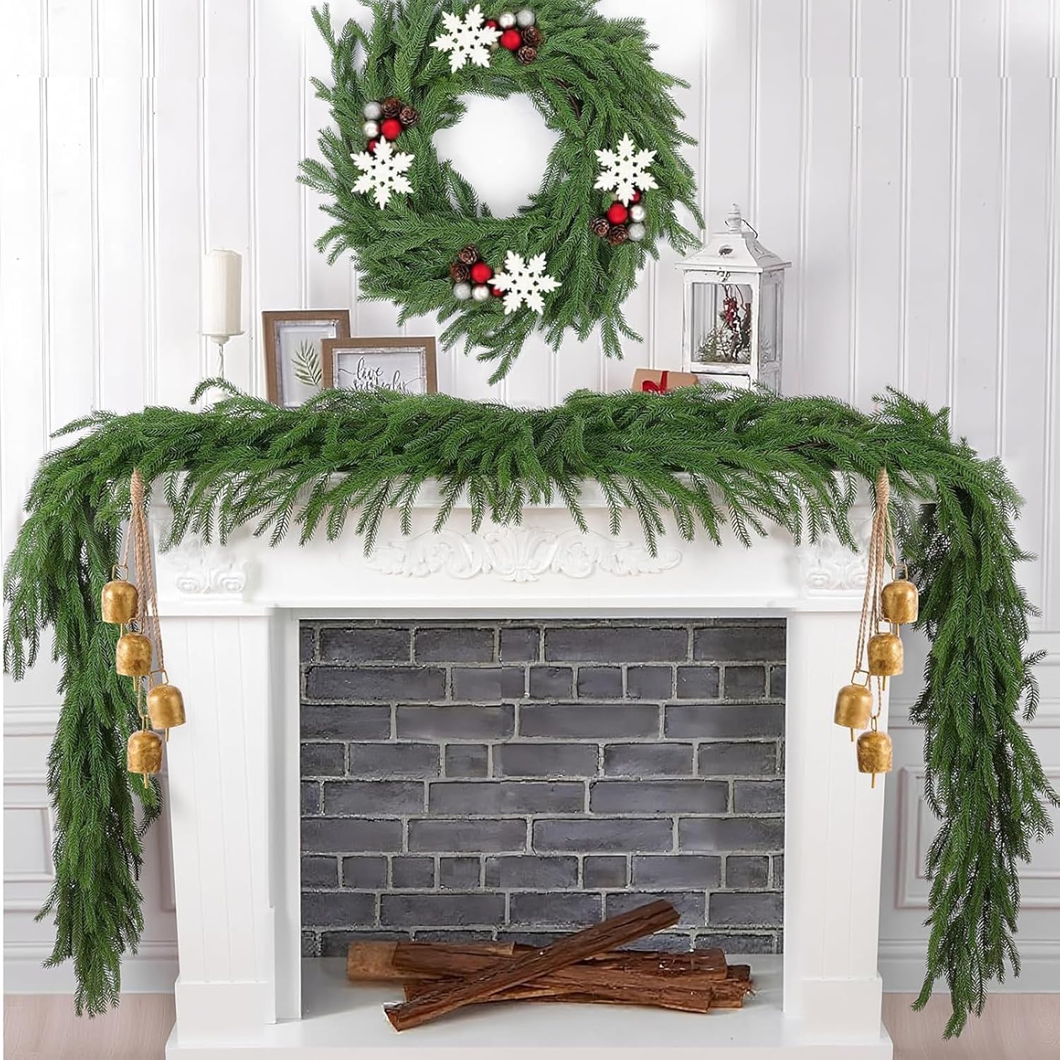 Christmas Decorations, Christmas Garland, 9FT 80-pin Realistic Norfolk Pine Garland, Artificial Greenery Garland for Winter Home, Mantle, Fireplace, Table, Banister, Stairs, Door,Indoor,Outdoor - Image 7