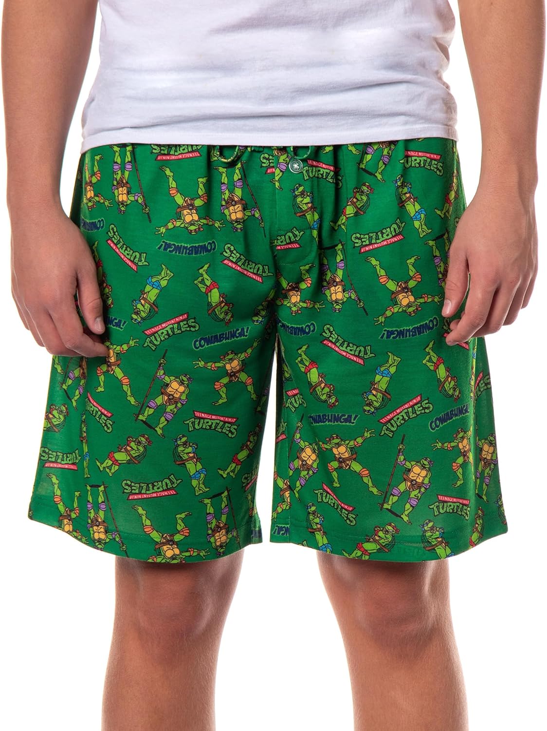 Teenage Ninja Turtles Lounge Shorts Men's Cowabunga Sleep Pajama Bottoms for Adults