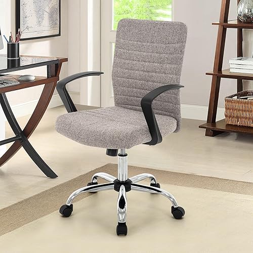 Miniatura 2 de 422 Silla de oficina acanalada con respaldo alto, ergonómicamente diseñada con reposabrazos, sillas giratorias ejecutivas para computadora con