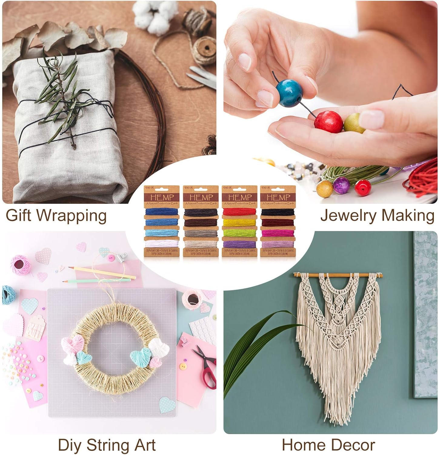 Shappy 16 Colors Thread Cord for Jewelry Making, Multi-Color Flax String Cord, Natural Twine Rope String for Handmade Bracelets Keychains Craft Making Accessories, 80 Yards in Total(Simple Colors) - Image 5