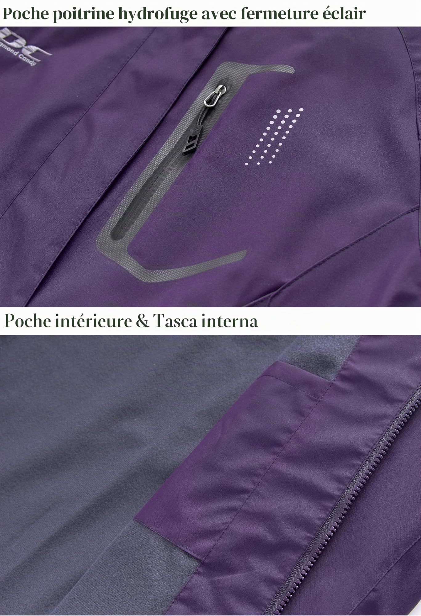 veste imperméable femme coupe vent veste de pluie à capuche softshell de randonnée anti-pluie