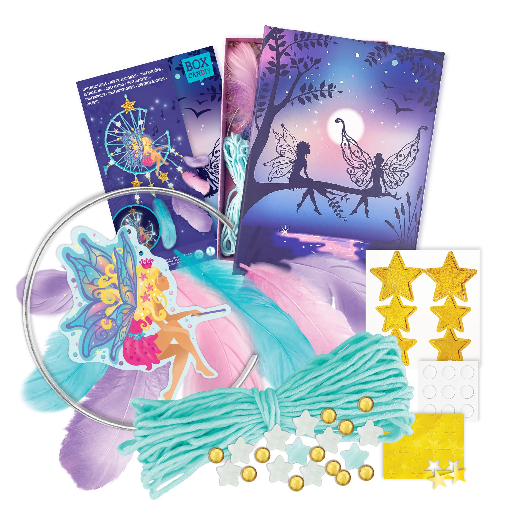 BOX CANDIY Dream Catcher Craft Kit for Kids I DIY Set I Includes Keepsake Storage Box and Instructions (4)