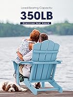 Vista 301 de KINGYES - Silla Adirondack plegable, sillas de patio de polietileno de alta densidad para todo tipo de clima, silla de césped con textura de madera