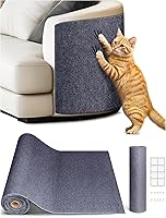 Minyii TLNNK 78.7x15.8" Trimmable Cat Scratch Mat - Self-Adhesive DIY Protector for Furniture, Couch, Walls & Cat Trees (Dark Gray)