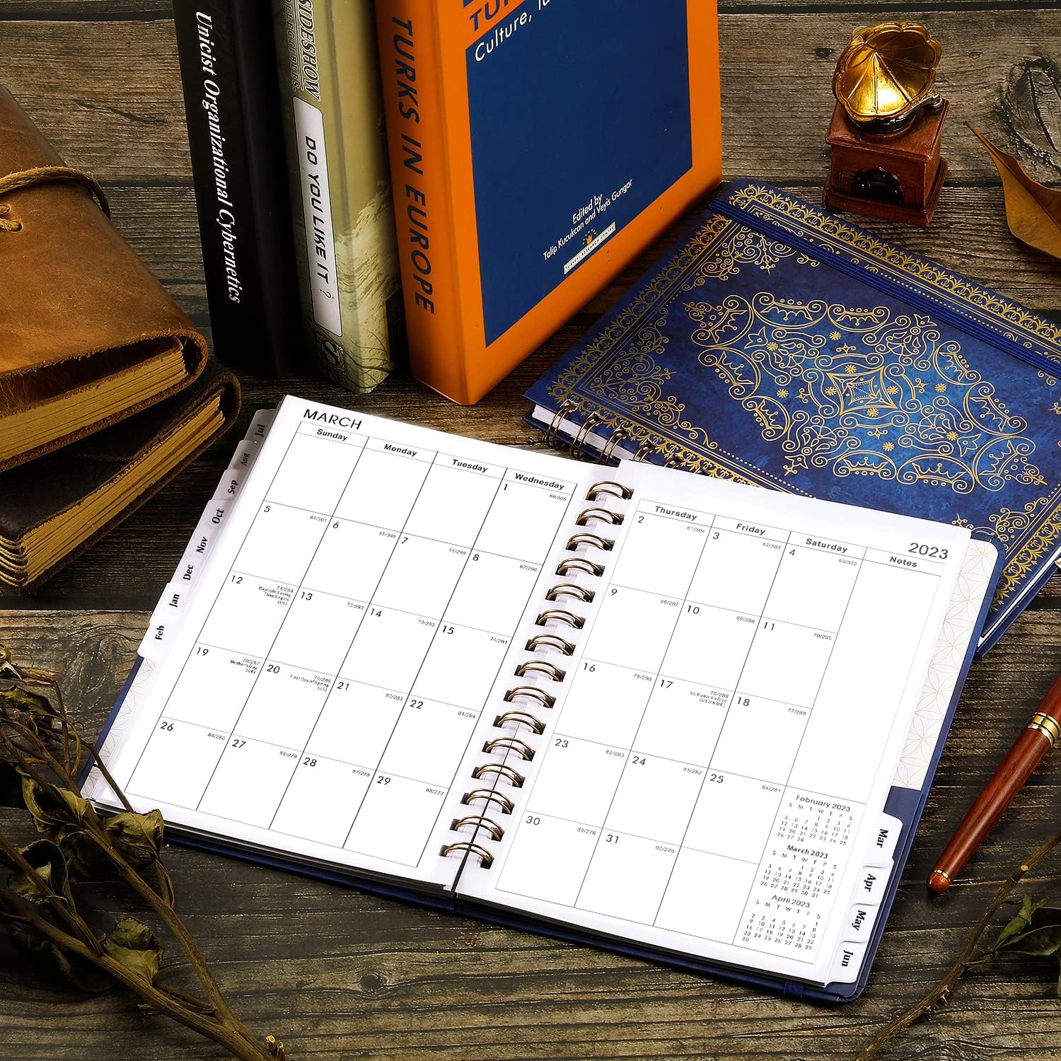 2022-2023 Planner - Weekly & Monthly Planner with Monthly Tabs, July 2022 - June 2023, 6.3" x 8.4", Sturdy Hardcover with Thick Paper, Inner Pocket, Retro Blue