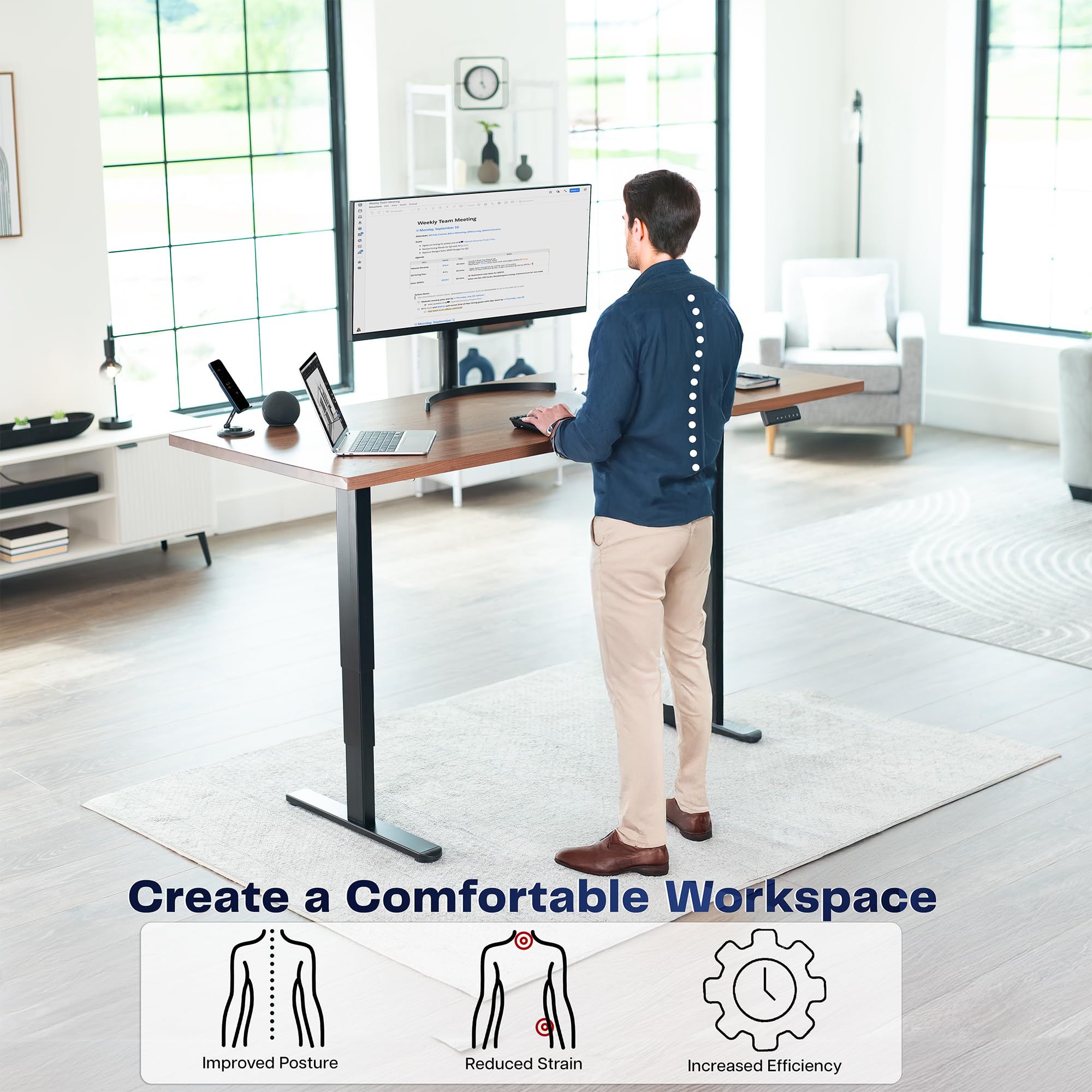 VIVO Electric Dual Motor Stand Up Desk Frame for 40 to 85 inch Table Tops Frame Only 3 — view 8