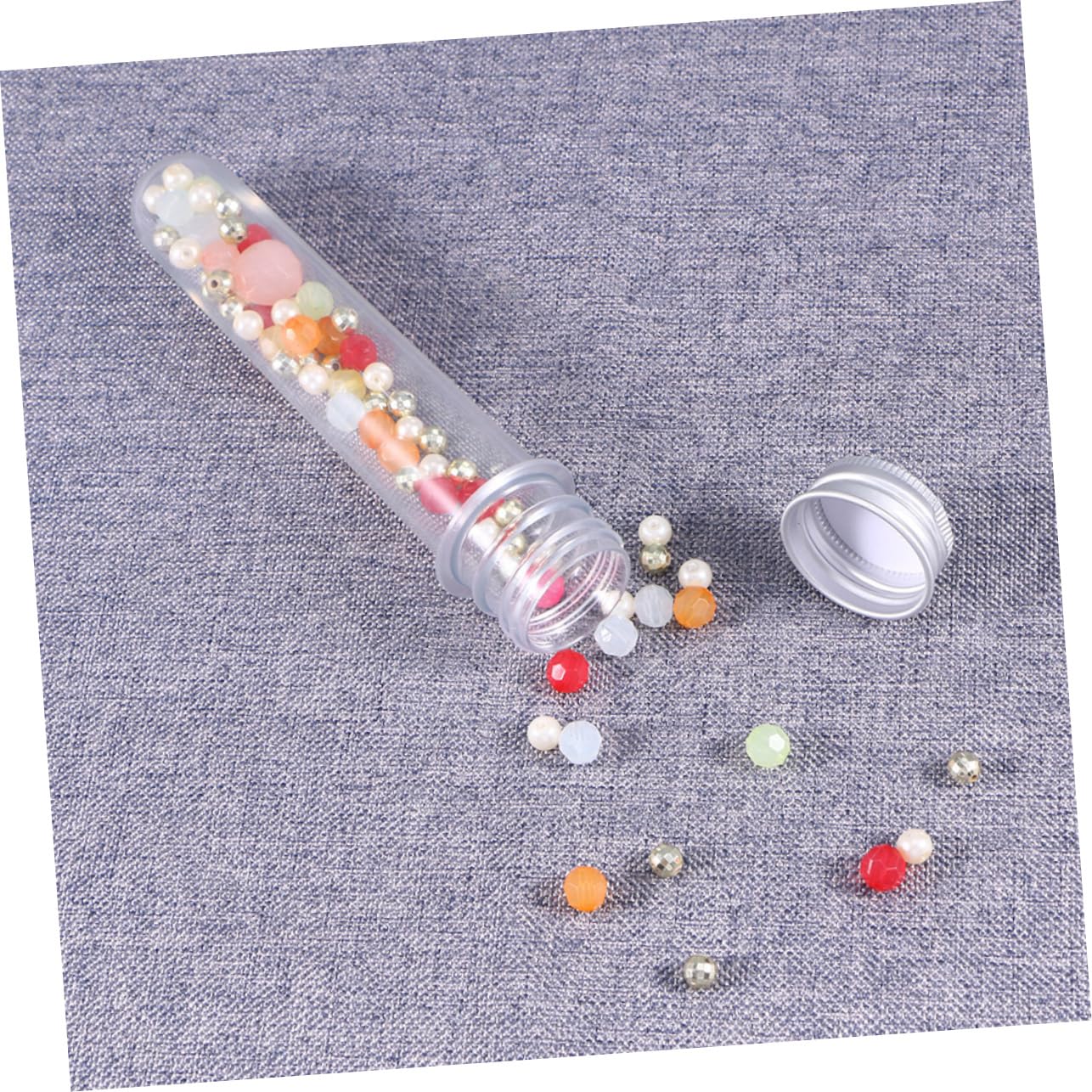 Healvian 50 Piezas Frascos de Tubo de Ensayo Transparentes para Baño y Dulces Tubos de Almacenamiento de Pet