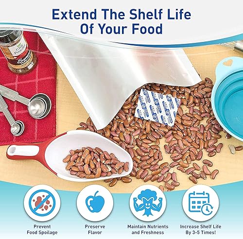 Miniatura 2 de (20) bolsas Mylar de 20 x 30 pulgadas de 5 galones + (20) absorbentes de oxígeno de 2000 cc para almacenamiento de alimentos de emergencia a largo