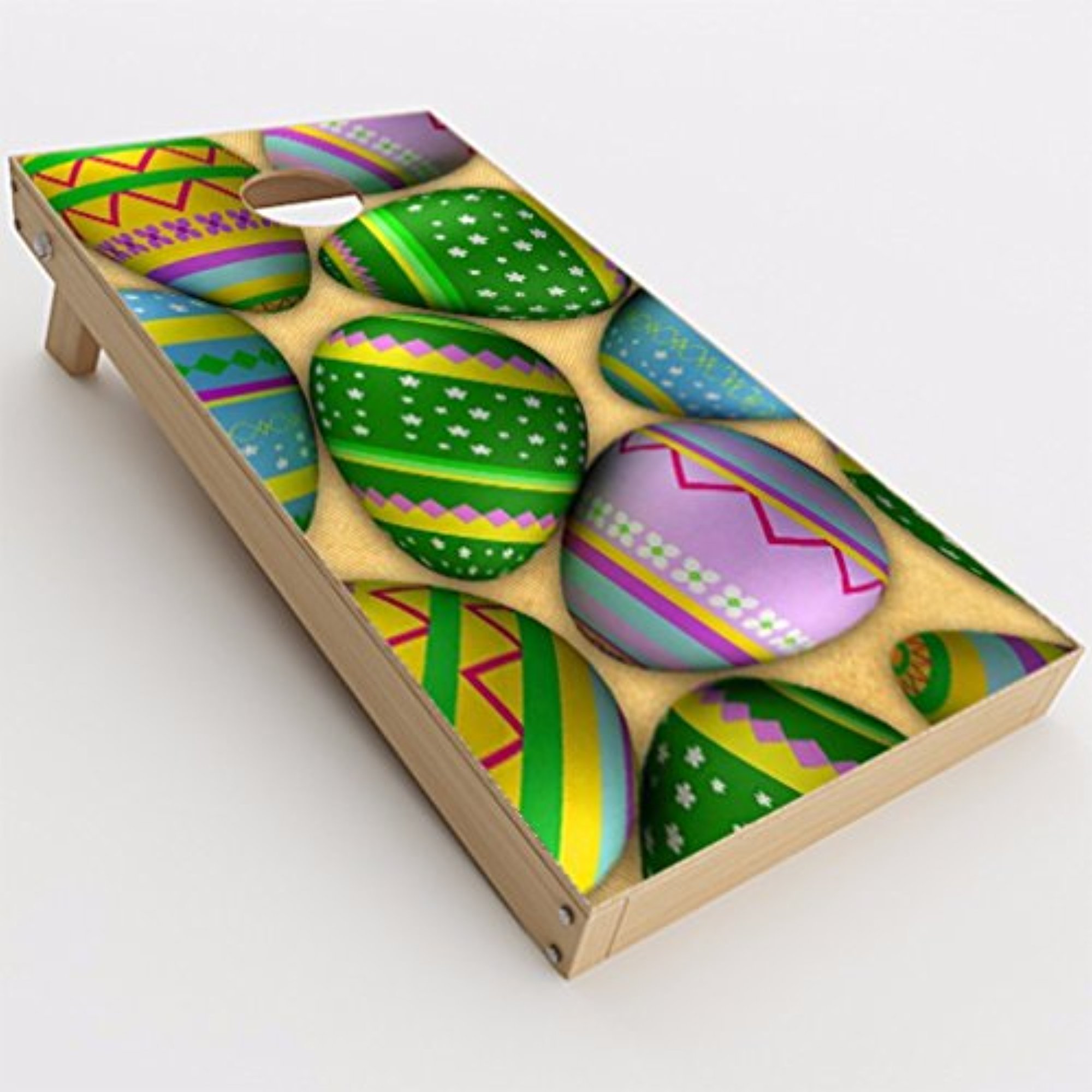 Skin Decal Vinyl Wrap for Cornhole Game Board Bag Toss (2xpcs.) / Easter Eggs Painted