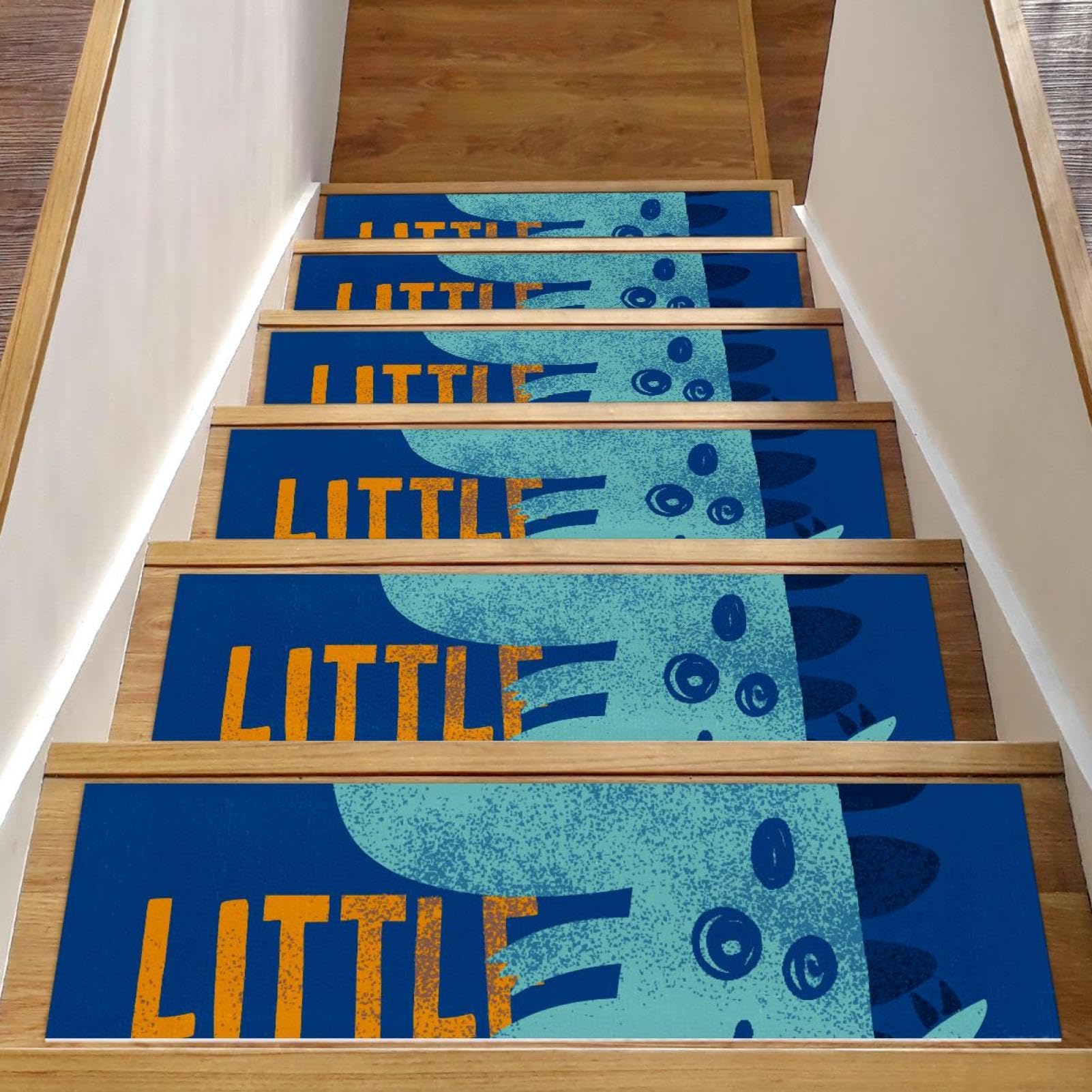 Marches d'escalier antidérapantes bleues lot de 15 pour la sécurité des enfants