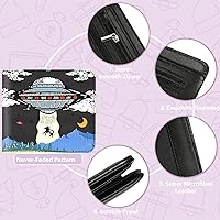 Vista 41 de Cartera de cuero de dibujos animados para mujer, c-mármol azul, Lindo