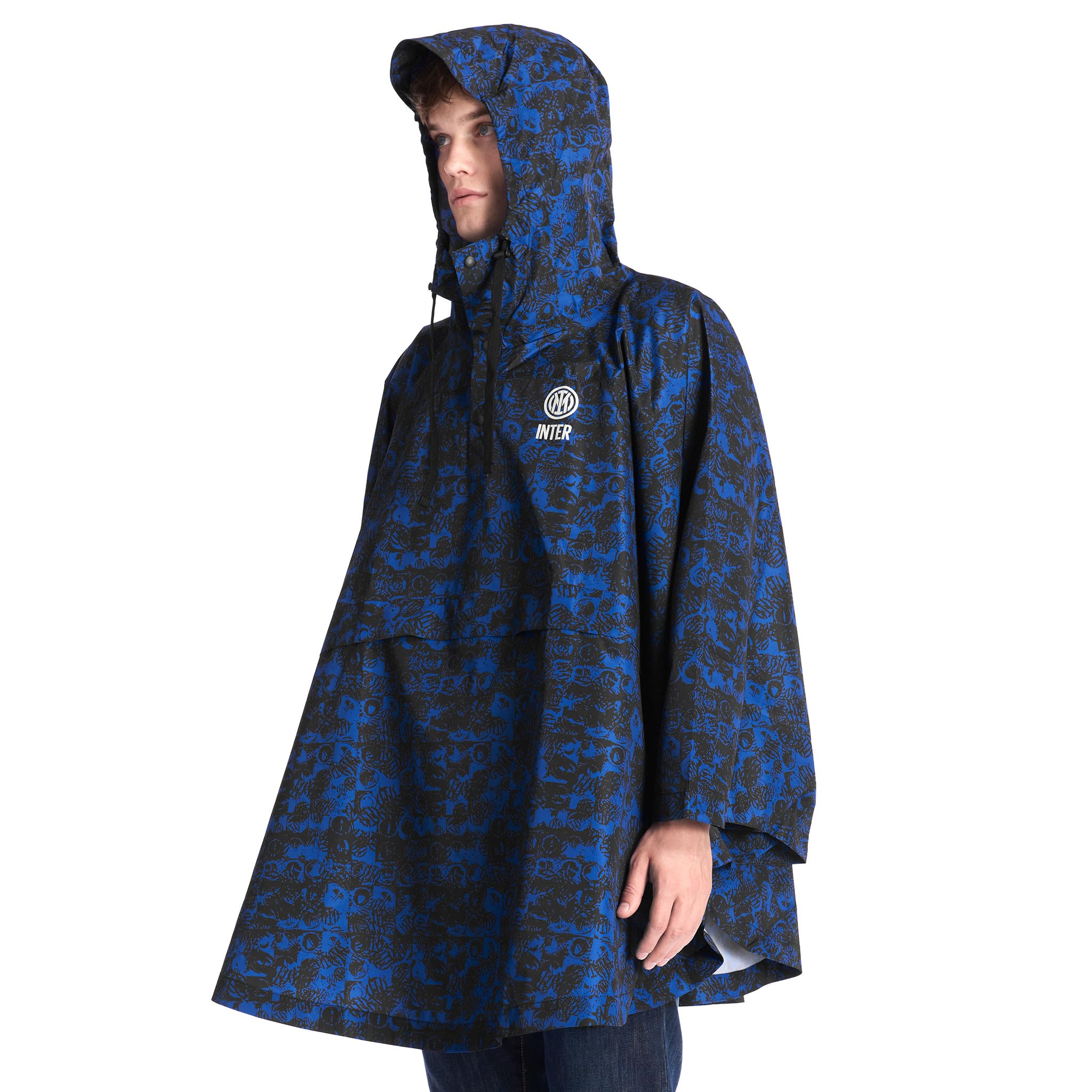 Inter - Giacca/Poncho Impermeabile, Collezione Esclusiva Rain, Unisex-Adulto, Adatta per Tutte le Stagioni e Occasioni, Prodotto Ufficiale