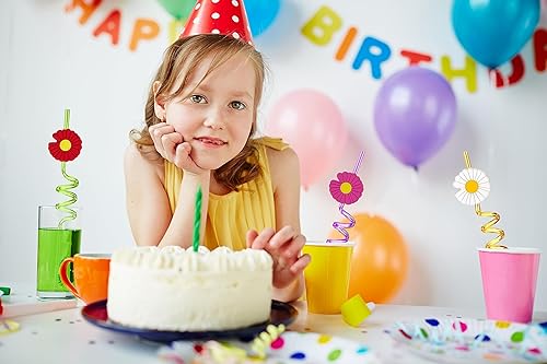 Miniatura 3 de 24 pajitas de plástico con diseño de margaritas, popotes reutilizables, regalos de fiesta de margaritas, decoraciones de cumpleaños para fiesta de