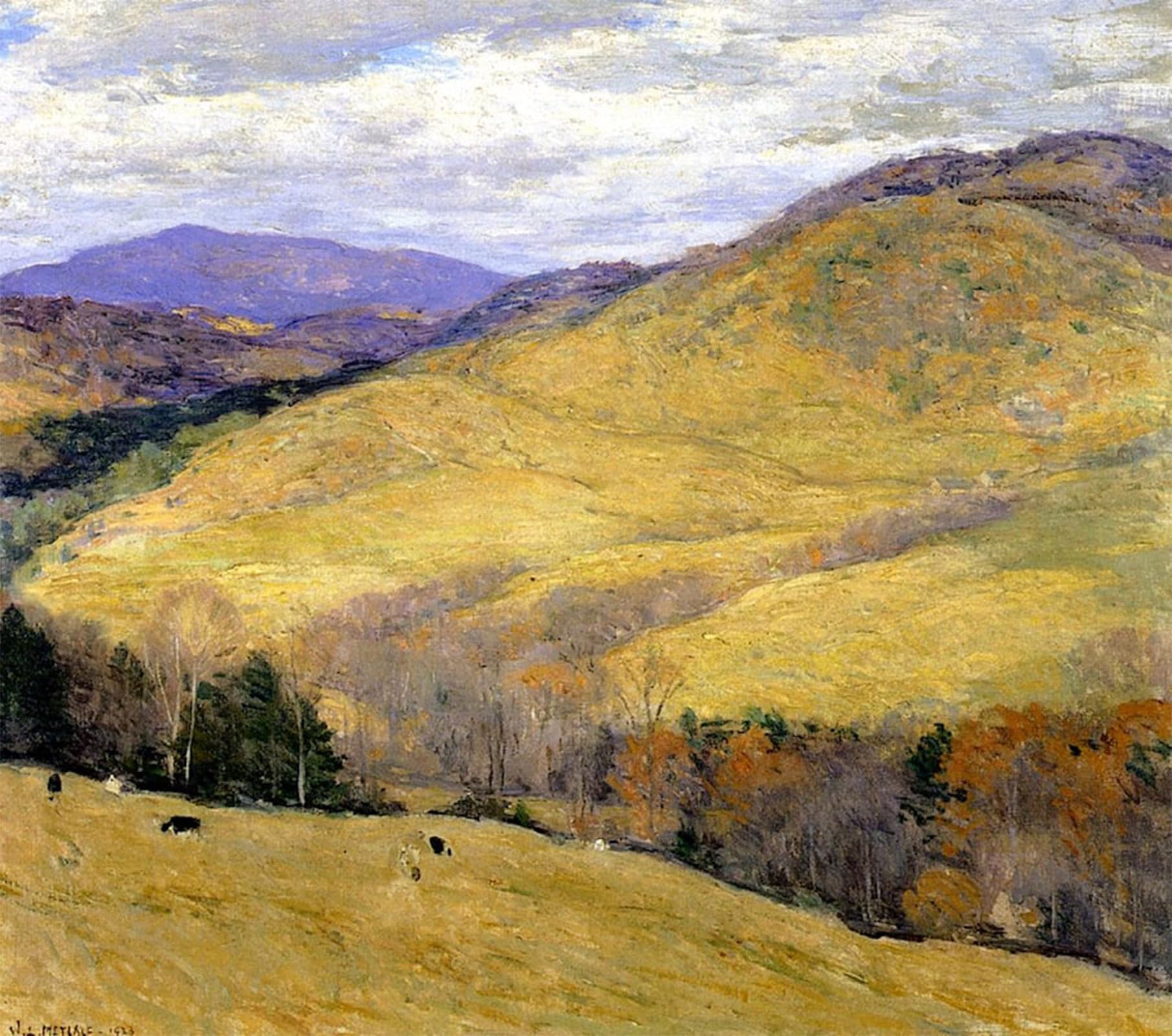 POSTERIIk Famous Animal Posters Vintage Picture Vermont Hills November by Willard Leroy Metcalf Modern Wall Decor for Home Decor 60x90cm