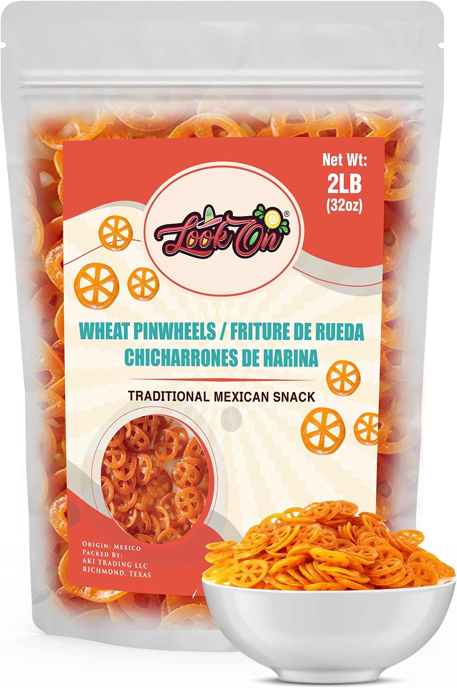 Duritos (Duros) 2LB - Wheat Pinwheels Snacks - Fritura De Rueda - Mexicans Traditional Chicharrones De Harina - Wheel Puffs Chips by LookOn