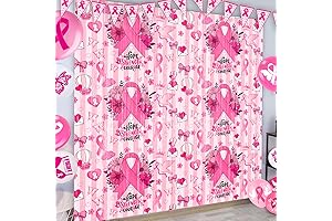 Sparkling Breast Cancer Pink Tinsel Photo Booth Backdrop