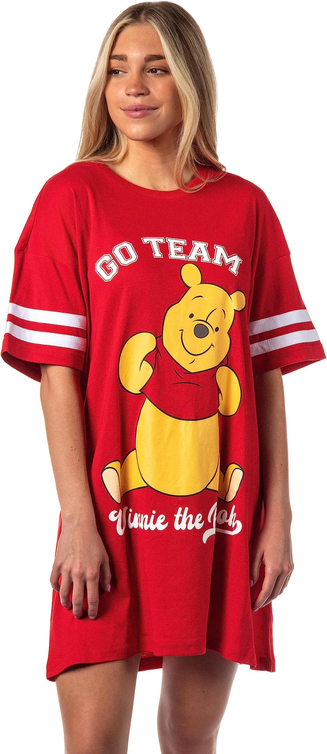 IntimoWinnie-the-Pooh Women's Go Team Shirt Pajama Dorm Sleep Shirt Nightgown For Adults