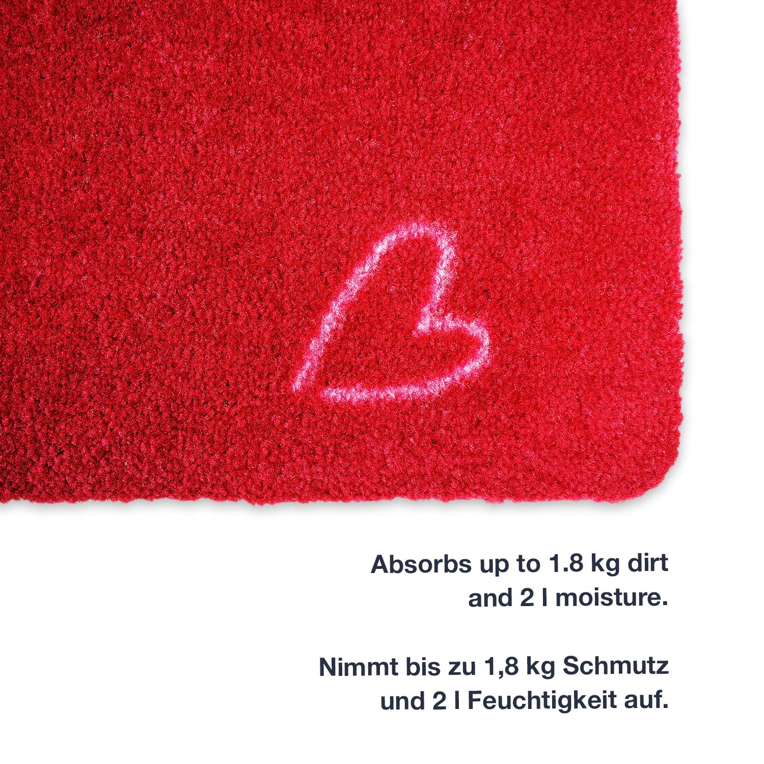 Fußmatte Willkommen 60 x 90 cm Rot
