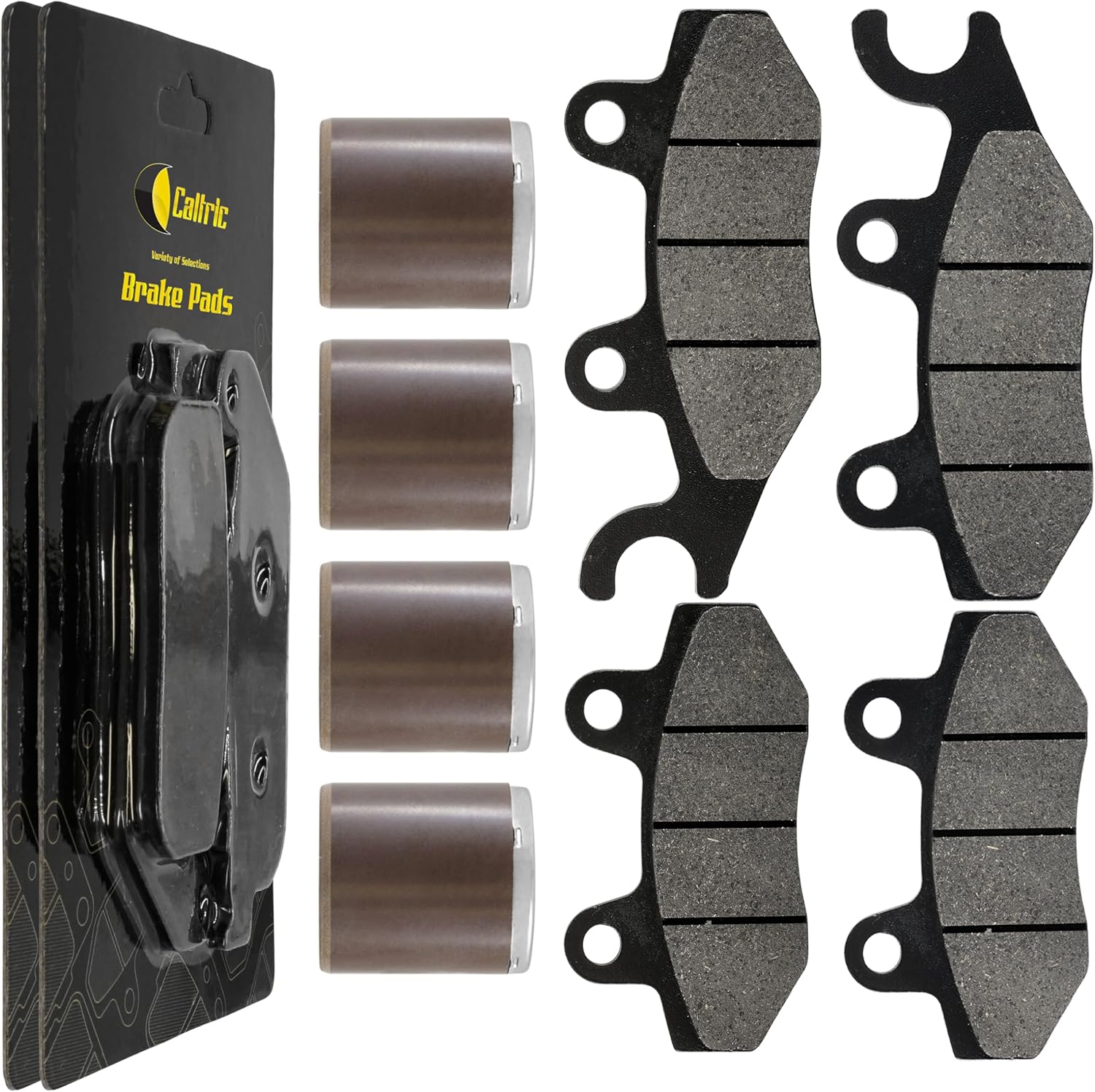 Caltric Front Caliper Brake Piston with Pads Compatible with Kawasaki Brute Force 750 KVF750 4x4i 2005-2020