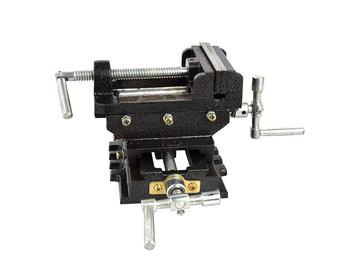 BSD Imadło wiertnicze żeliwne – Imadło do wiertarki kolumnowej – 2 osie imadło krzyżowe 100 mm (4″) – 10,5kg