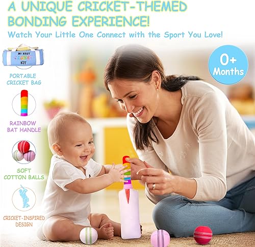 Miniatura 9 de My First Cricket Kit  Juguete de peluche suave de algodón  Regalo para bebés y bebés de 0 meses en adelante  3 bolas de cricket sensoriales suaves