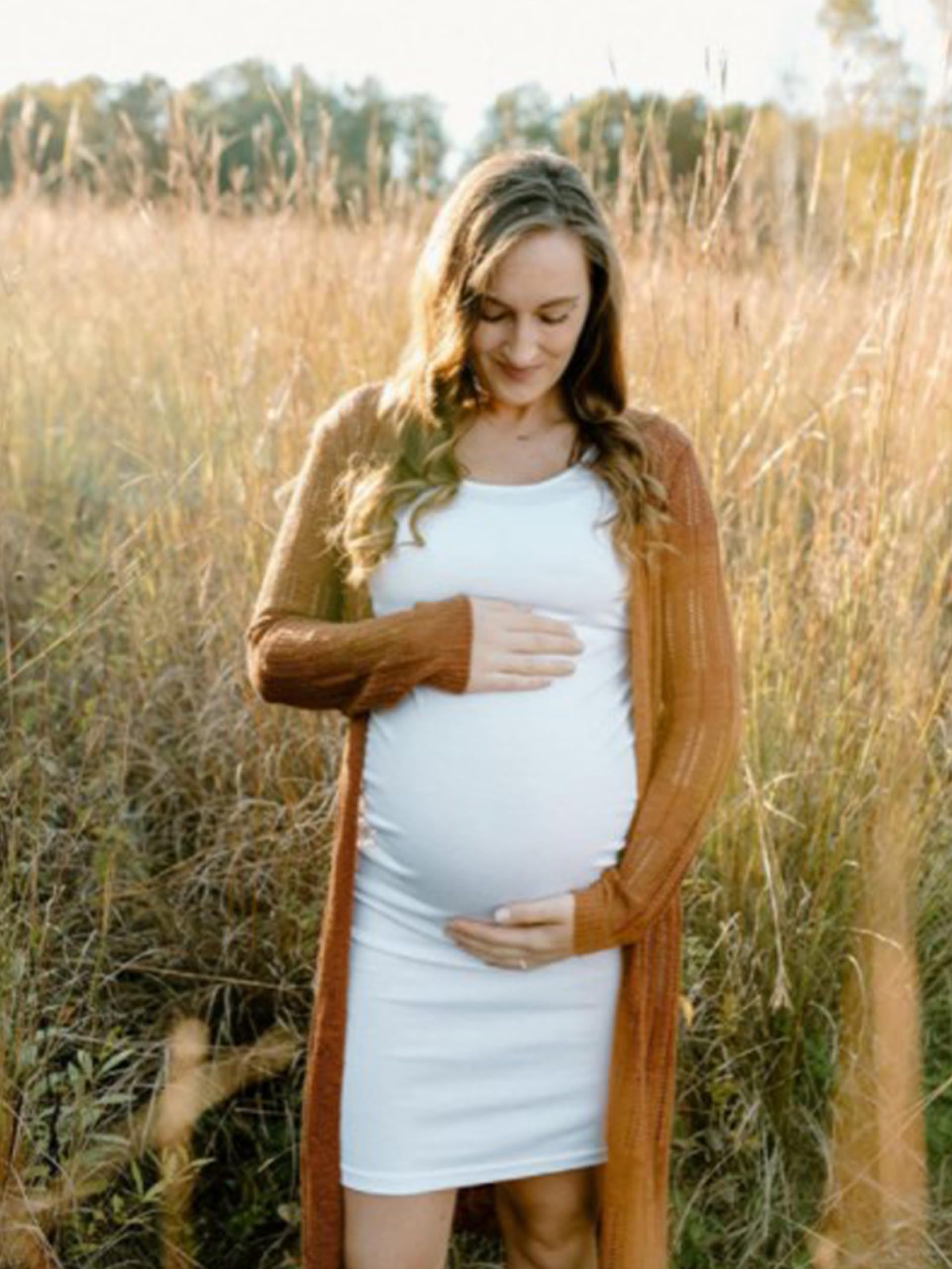 LIU & Qu - Vestido de Maternidad sin Mangas para Mujer - Blanco - Medium