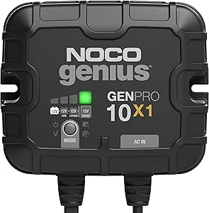 NOCO Genius GENPRO10X1: 1-Bank, 10A Onboard Battery Charger - 10A Per Bank, 12V Waterproof Marine Charger with Overcharge Protection &amp; Temperature Compensation – for Lead-Acid &amp; Lithium Batteries