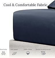 Vista 87 de California Design Den - Sábana ajustada de algodón, suave, 400 hilos, 100 % algodón, elástico que no se zafa, bolsillos profundos, refrescante