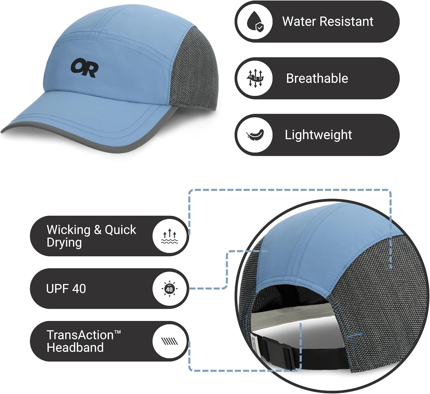 Outdoor Research Swift Cap – Lightweight UPF Sun Hat with Breathable Mesh for Men & Women, Hiking, Running and Travel