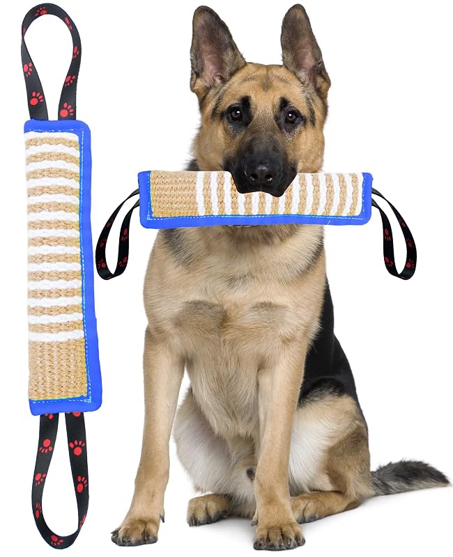 Brinquedo de cabo de guerra para cães Clysoru em linho com alça refletiva, footprint Blue, 1 unidade