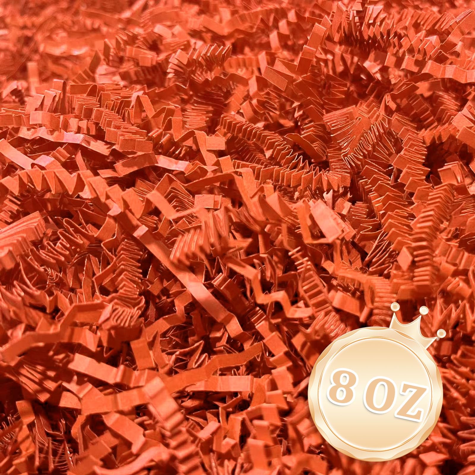 1/2LB Orange Crinkle Cut Paper Shred Filler Great for Gift Wrapping, Orange Basket Fillers, Birthday, Gift Wrapping, Anniversary, Halloween Thanksgiving Christmas Party Decor Filling Supplies