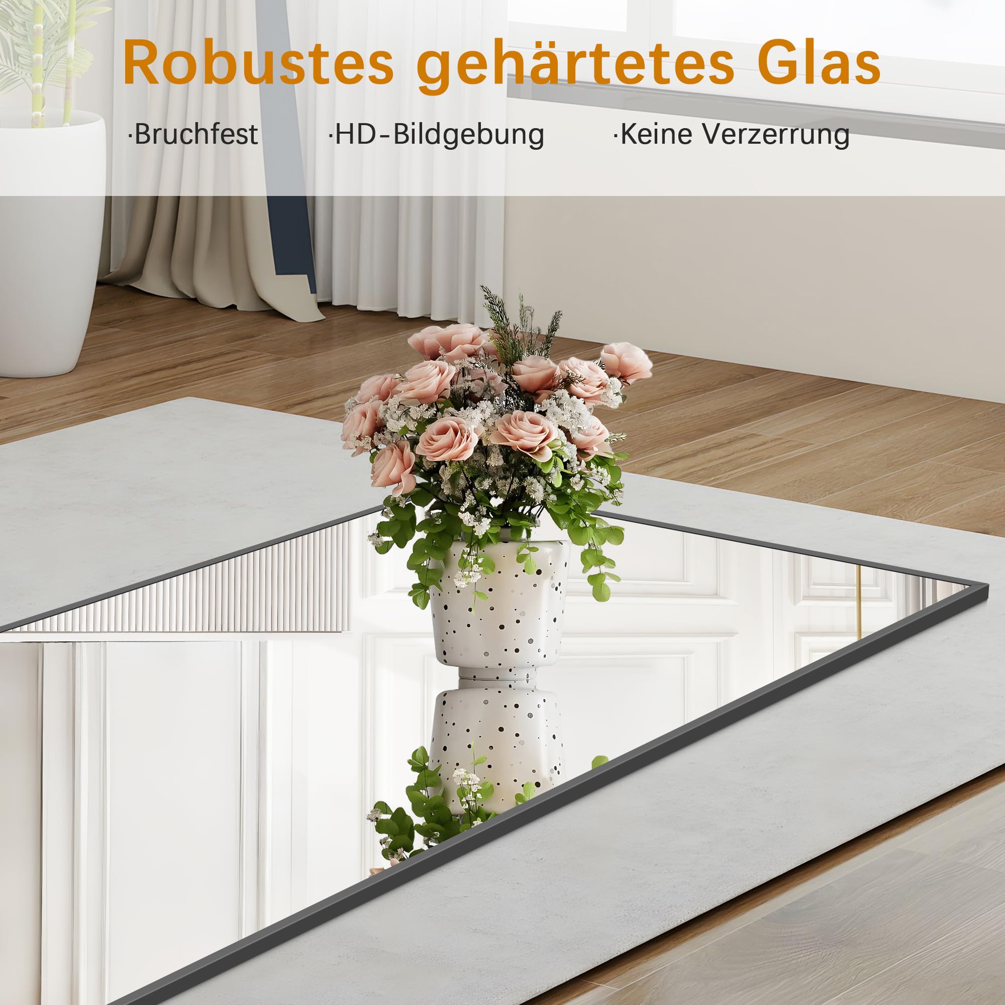 Weare Home Miroir Pleine Longueur Rectangulaire 165 x 60 cm Cadre en Métal Noir