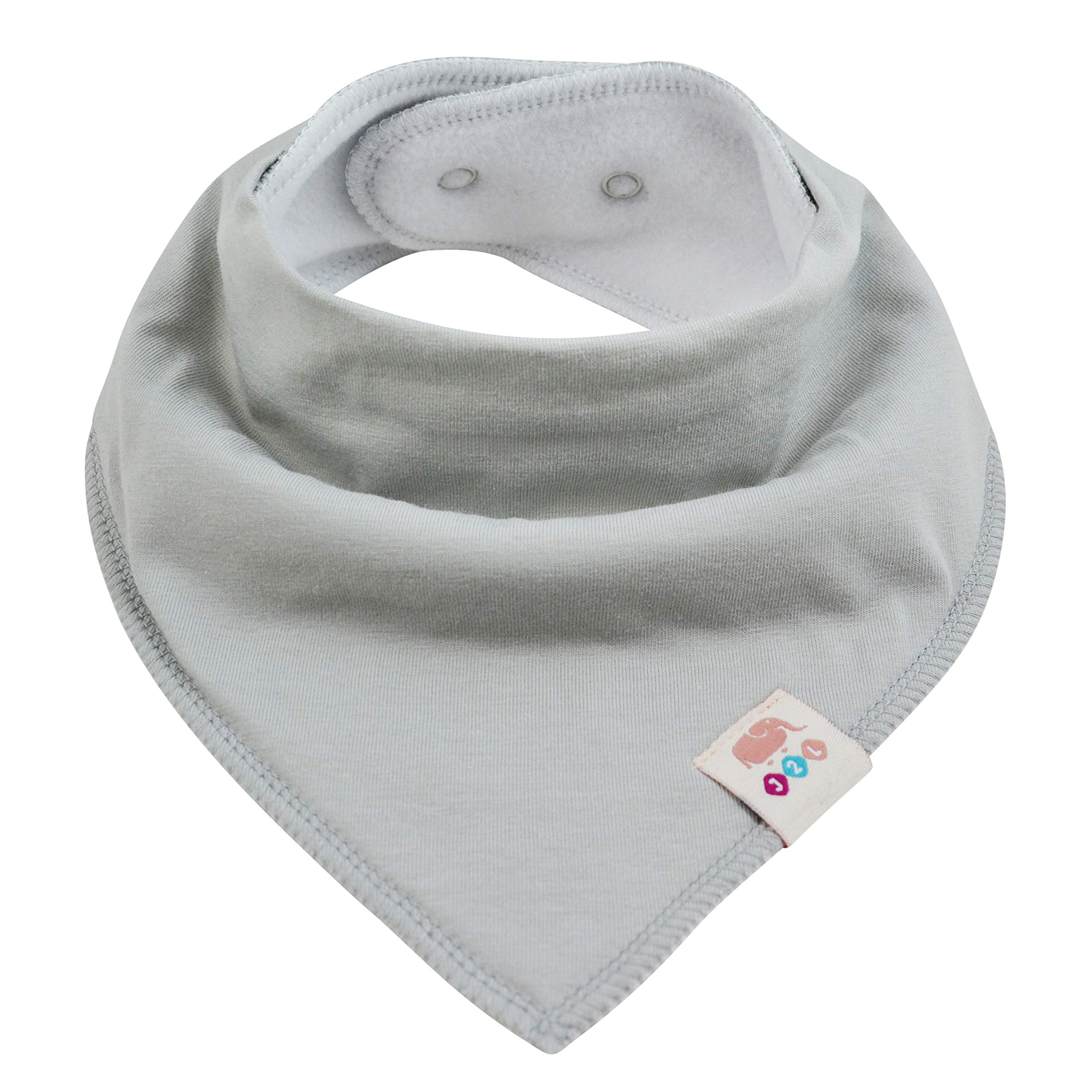 M.M.C. Set de 8 bavoirs triangulaires unis en coton avec boutons-pression réglables pour bébé garçon et fille